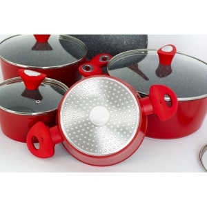 Set oale 9 piese, Zilan ZLN3260, Material aluminiu, Interior granit, Compatibil inductie - Img 2