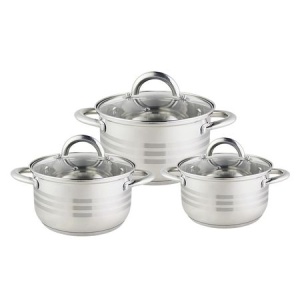 Set oale inox FLORIA ZLN4083 - 6 piese, capacitati 1.5/2/3L, AISI 304 18/10
