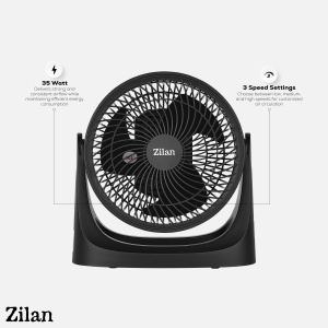 Ventilator de masa ZILAN ZLN7095 - 35W, 3 trepte, silentios, negru - Img 5