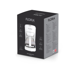 Aparat de facut cafea Floria ZLN9274 Alb, putere 600W, oprire automata, vas de 1.2 litrii - Img 2