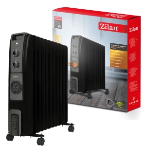 Calorifer electric cu ulei ZILAN ZLN1963 Negru, termostat reglabil, 2500W, 11 elementi - Img 5