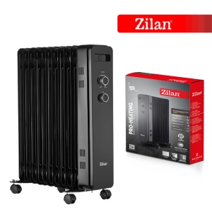 Calorifer electric zilan ZLN8450 Negru, putere 2500W, 11 elementi, siguranta la cadere - Img 3
