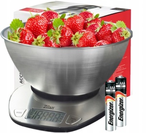 Cantar alimentar digital Zilan ZLN2960 Gri, ecran LED, indicator de baterie scazuta, inox - Img 3