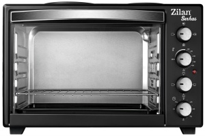 Cuptor electric cu plita Zilan ZLN2935, Negru capacitate mare 45 Litri, 1600W, Timer, Gratar, Tava inclusa, - Img 3