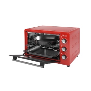 Cuptor electric Zilan ZLN5322 Gusto, Capacitate 35L, Temperatura maxima 250C, Timer, Element incalzire ascuns, Putere 1800W, Rosu - Img 3