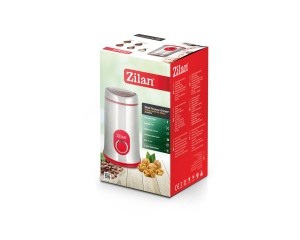 Rasnita cafea electrica, Zilan ZLN8012,Argintiu Rosu 150 W, inox, cutite macinare otel inoxidabil - Img 3