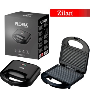 Sandwich Maker Floria ZLN0829, Putere 750W, Placa de tip grill, Antiaderenta, indicator luminos, Negru - Img 4