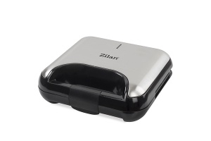 Sandwich-maker ZILAN 5 in 1 ZLN3932, Negru Inox 800 W, 5 tipuri de placi grill, triunghi, sandwich, waffle, nuci,