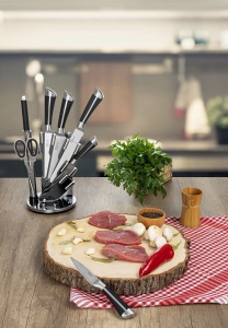 Set cutite 8 piese Zilan ZLN1634, Suport inclus, Otel inoxidabil 3CR13, Compatibil masina de spalat vase - Img 4