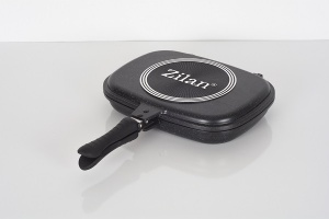 Tigaie dubla ZILAN ZLN9522,culoare negru Diametru 30 cm, garnitura silicon rezerva, - Img 5