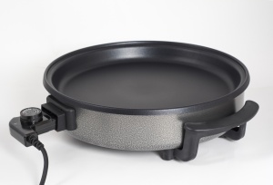 Tigaie electrica rotunda ZİLAN ZLN7870, pizza grill, diametru 38 cm, 1500 W, capac sticla, material non stick - Img 2