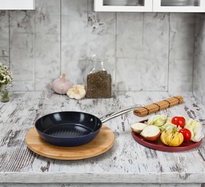 Tigaie Zilan ZLN9631 diamond, cu baza de inductie, ceramica si inox, usor de spalat, 24 cm,1.5L - Img 2