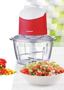 Tocator de legume Heinner HMC-K500WHR, bol sticla 1L, 2 cutite din inox, 500W, culoare alb rosu - Img 3