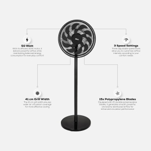 Ventilator cu picior Zilan ZLN2563 - 50W, grilaj 41cm, inaltime reglabila - Img 5