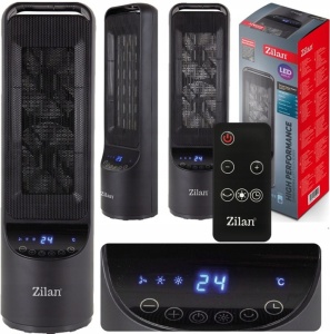 Aeroterma ceramica turn Zilan ZLN2052 Negru, 2000W, timer 8H, siguranta la rasturnare - Img 5