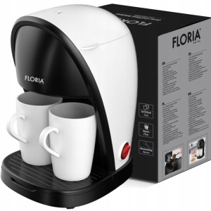 Aparat de facut cafea Floria ZLN9298, filtru de nailon, cupa pentru masurat, 2 cesti incluse, Alb - Img 3