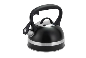 Ceainic din inox cu fluier Zilan ZLN1283, Culoare negru, Compatibil gaz, electric inductie, Capacitate 3L