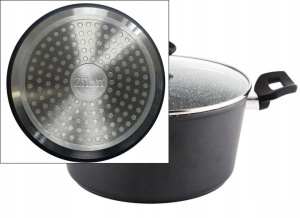 Oala cu capac sticla Zilan ZLN3321, Diametru 24 cm, Inaltime 12 cm, Material aluminiu, Interior granit, Compatibil inductie - Img 5