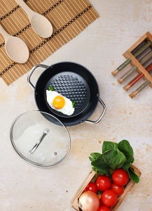 Oala cu capac Zilan ZLN9600 diamond, cu baza de inductie, ceramica si inox, usor de spalat, 20 cm,2.1L - Img 5