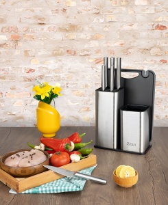 Set cutite 7 piese Zilan ZLN1627, Suport inclus, Otel inoxidabil 3CR13, Compatibil masina de spalat vase - Img 4