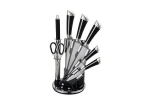 Set cutite 8 piese Zilan ZLN1634, Suport inclus, Otel inoxidabil 3CR13, Compatibil masina de spalat vase