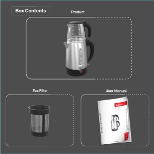 Set fierbator electric+ceainic FLORIA ZLN3581,Inox Negru Putere 2200W, - Img 3