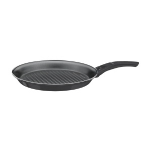 Tigaie grill ZILAN ZLN2126 - 28cm, aluminiu, interior PTFE/teflon, maner ebonita, neagra