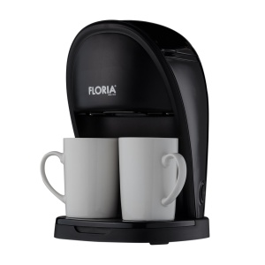 Aparat de facut cafea Floria ZLN9297, filtru de nailon, cupa pentru masurat, 2 cesti incluse, Negru - Img 3
