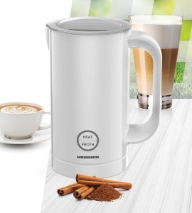 Aparat pentru spumat laptele Heinner HMFR-450WH, 450 W, capacitate spumare 100ml, 4 functii, capacitate incalzire 200ml, led, inel spumare magnetic, Alb - Img 3