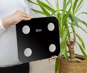 Cantar corporal Zilan ZLN9007 din sticla securizata, capacitate 3-180kg, Aplicatie OKOK, Display LED - Img 4