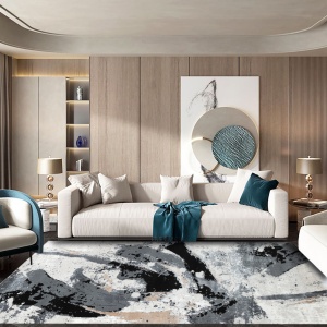 Covor Modern Living , Dormitor Dreptunghiular Yaman 1656B Gri Black