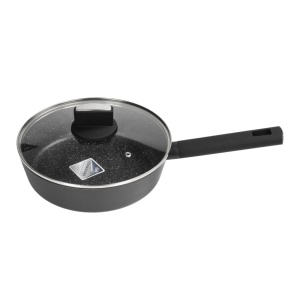 Cratita Zilan ZLN0898 Negru cu invelis din marmura, 5 straturi, 28 cm si maner fin la atingere, 3.9L - Img 2