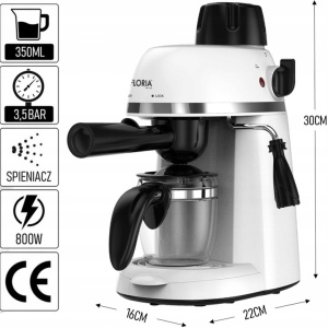Espressor Floria ZLN9359 Alb, putere 800W, presiune de 3.5 bari, usor de curatat - Img 5