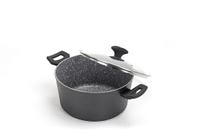 Oala cu capac sticla Zilan ZLN3321, Diametru 24 cm, Inaltime 12 cm, Material aluminiu, Interior granit, Compatibil inductie - Img 4