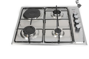 Plita incorporabila Zilan ZLN1918 GPL si Gaz natural 58x50 cm, 3 ochiuri, 1 ochi electric, duze de schimb incluse, aprindere electrica, Inox - Img 3
