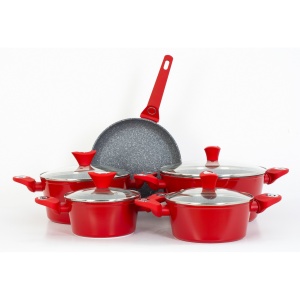 Set oale 9 piese, Zilan ZLN3260, Material aluminiu, Interior granit, Compatibil inductie - Img 3