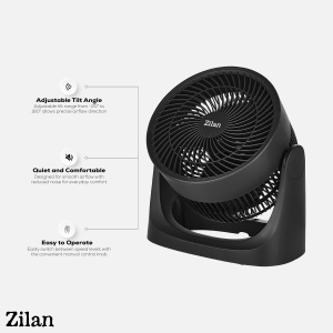 Ventilator de masa ZILAN ZLN7095 - 35W, 3 trepte, silentios, negru - Img 6