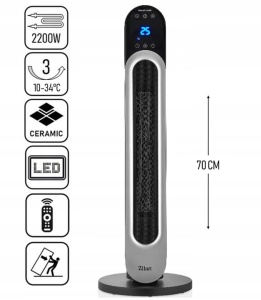 Aeroterma turn Zilan ZLN5657 Negru, 2200W, protectie la supraincalzire, 3 trepte de viteza - Img 3