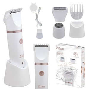 Aparat de epilat Zilan ZLN8740 Alb, 3 capete de epilare, 3 nivele de taiere, perie pentru curatare