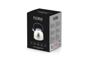 Ceainic din inox cu fluier Floria ZLN1269, Exterior polishat, Compatibil gaz, electric inductie, Capacitate 3L - Img 2
