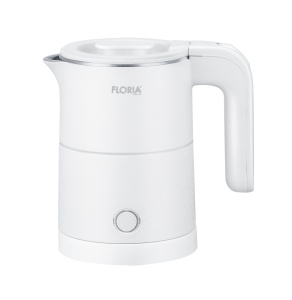 Fierbator electric Floria ZLN1735, Capacitate 500ml, Putere 1000W, Pereti dublii, Inox, Alb