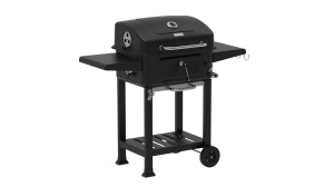 Gratar pentru exterior Zilan ZLN3574, Fabricat din materiale durabile, Grila de gatit 54x42.5 cm din otel cromat, Termometru incorporat, Mobilitate pe roti