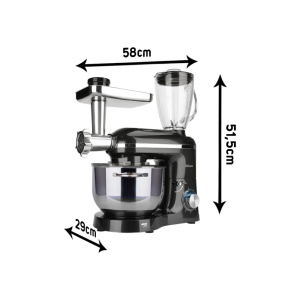 Mixer, blender si masina de tocat 3 in 1 Zilan ZLN1772 Negru, 6+1 nivele de control al vitezei, 1400W - Img 2