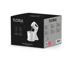 Mixer cu bol Floria ZLN7577 ALB, 7 viteze, Bol plastic 2 Litri, Putere 150W, ALB - Img 2