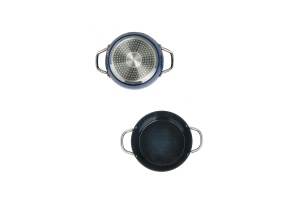 Oala cu capac Zilan ZLN9600 diamond, cu baza de inductie, ceramica si inox, usor de spalat, 20 cm,2.1L - Img 2