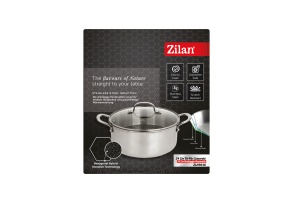 Oala Zilan ZLN9648 cu capac, tri-ply, inox, antiaderent, protectie la zgarieturi, usor de spalat, 24 cm,4.3L - Img 5