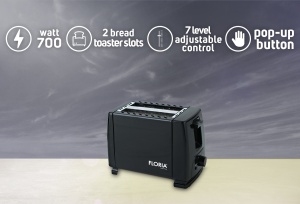 Prajitor de paine Floria ZLN1826 Negru, 700W, 7 nivele de control al temperaturii, buton de oprire - Img 5
