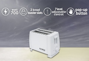 Prajitor de paine Floria ZLN1833 Alb, 700W, 7 nivele de control al temperaturii, buton de oprire - Img 4