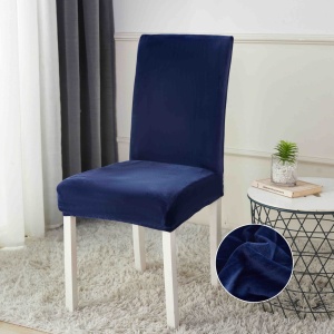 Set huse scaune din catifea, 6 piese, YZR-6P-2, Bleumarin