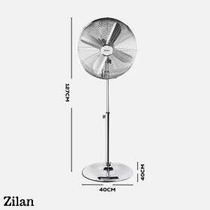 Ventilator inox cu picior ZILAN ZLN1112 - 50W, 3 trepte, inaltime 88-120cm - Img 4